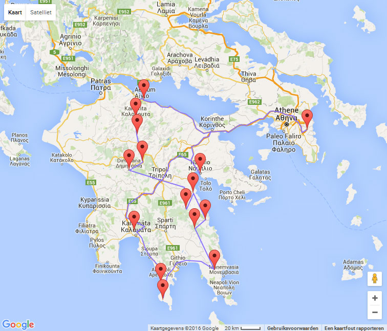 route_rondreis_peloponnesus route_rondreis_peloponnesus