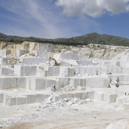 Marble quarry with Sivec white marble.