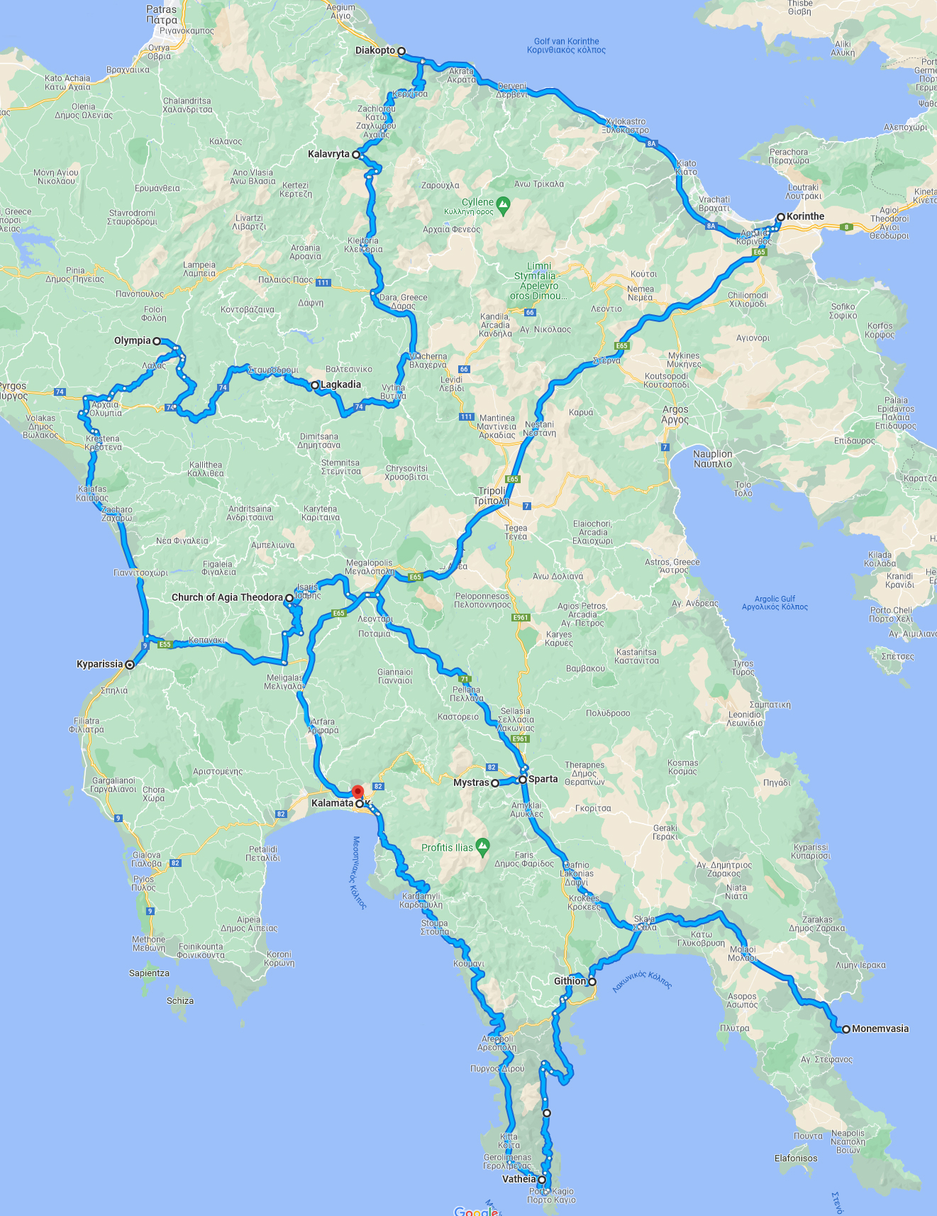 Peloponnesus-rondreis