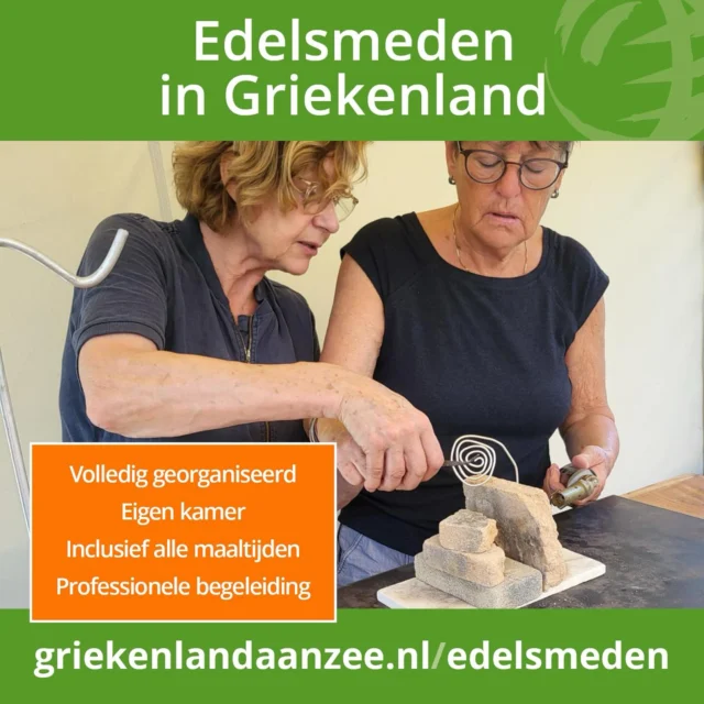 Edelsmeden, sieraden en objecten. Workshop met Karien Kortenhorst van 25 mei t/m 1 juni #samensmeden #sieraden #bijoux #workshop #griekenlandaanzee #peloponnesos